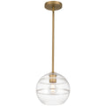Swirl 1 Light Pendant, Antique Brushed Brass