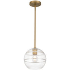 Swirl 1 Light Pendant, Antique Brushed Brass