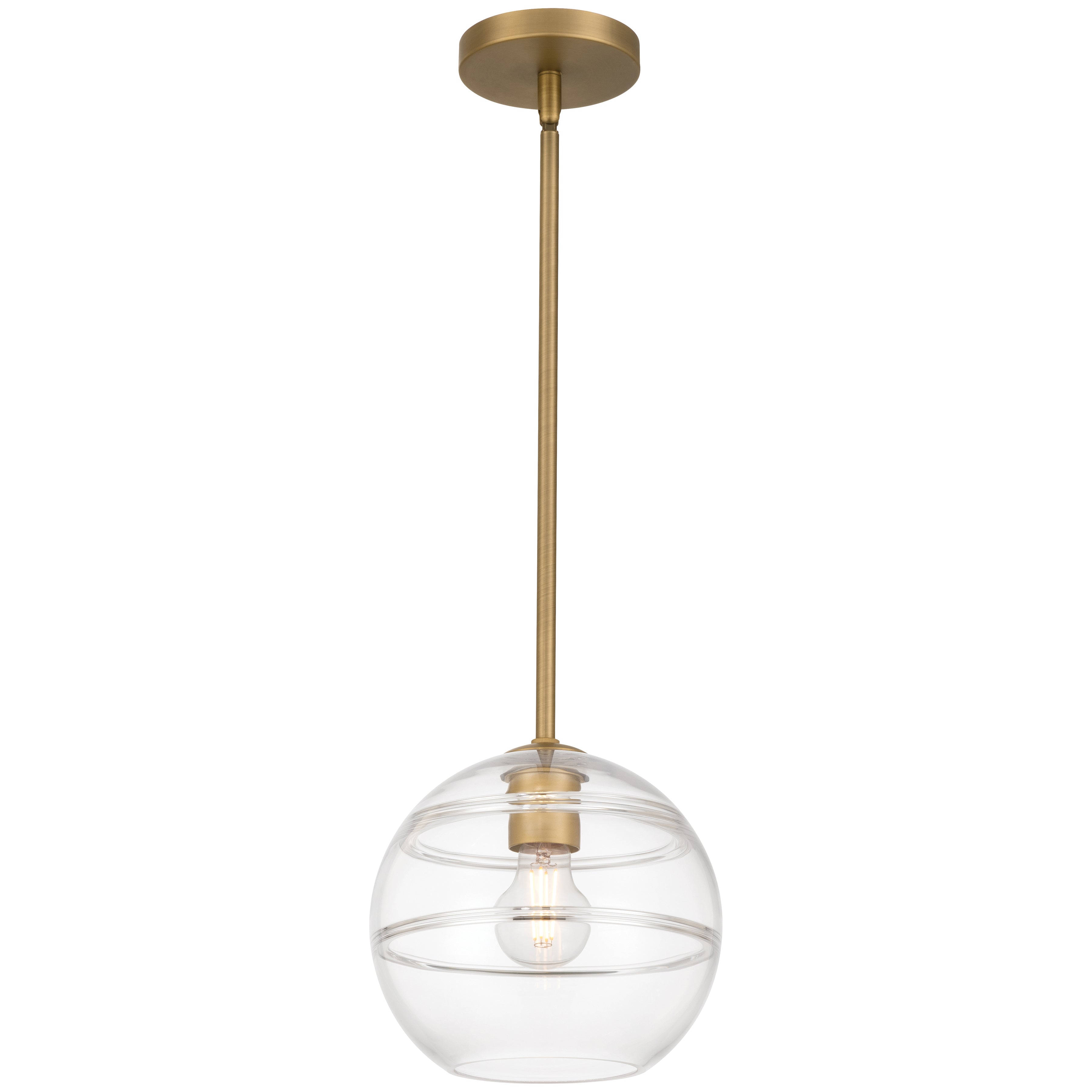 Swirl 1 Light Pendant, Antique Brushed Brass