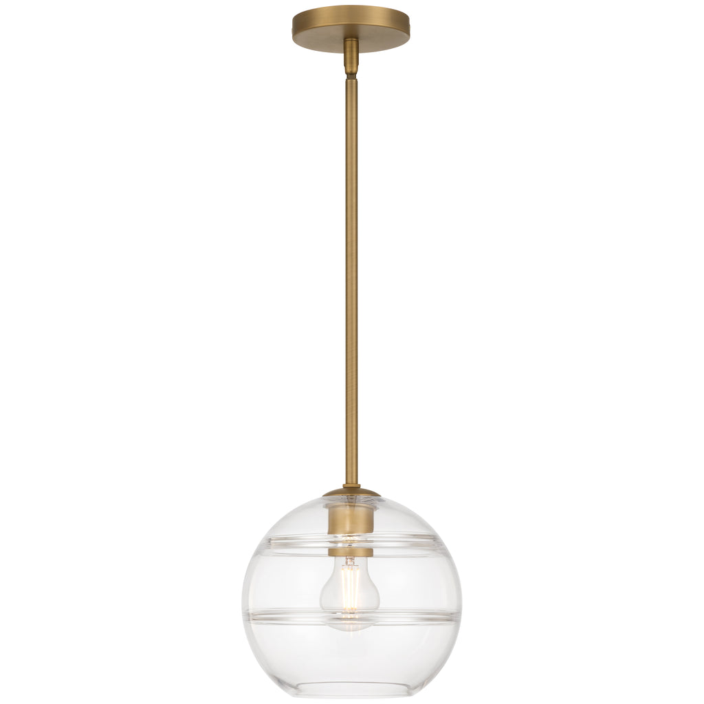 Swirl 1 Light Pendant, Antique Brushed Brass