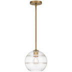 Swirl 1 Light Pendant, Antique Brushed Brass