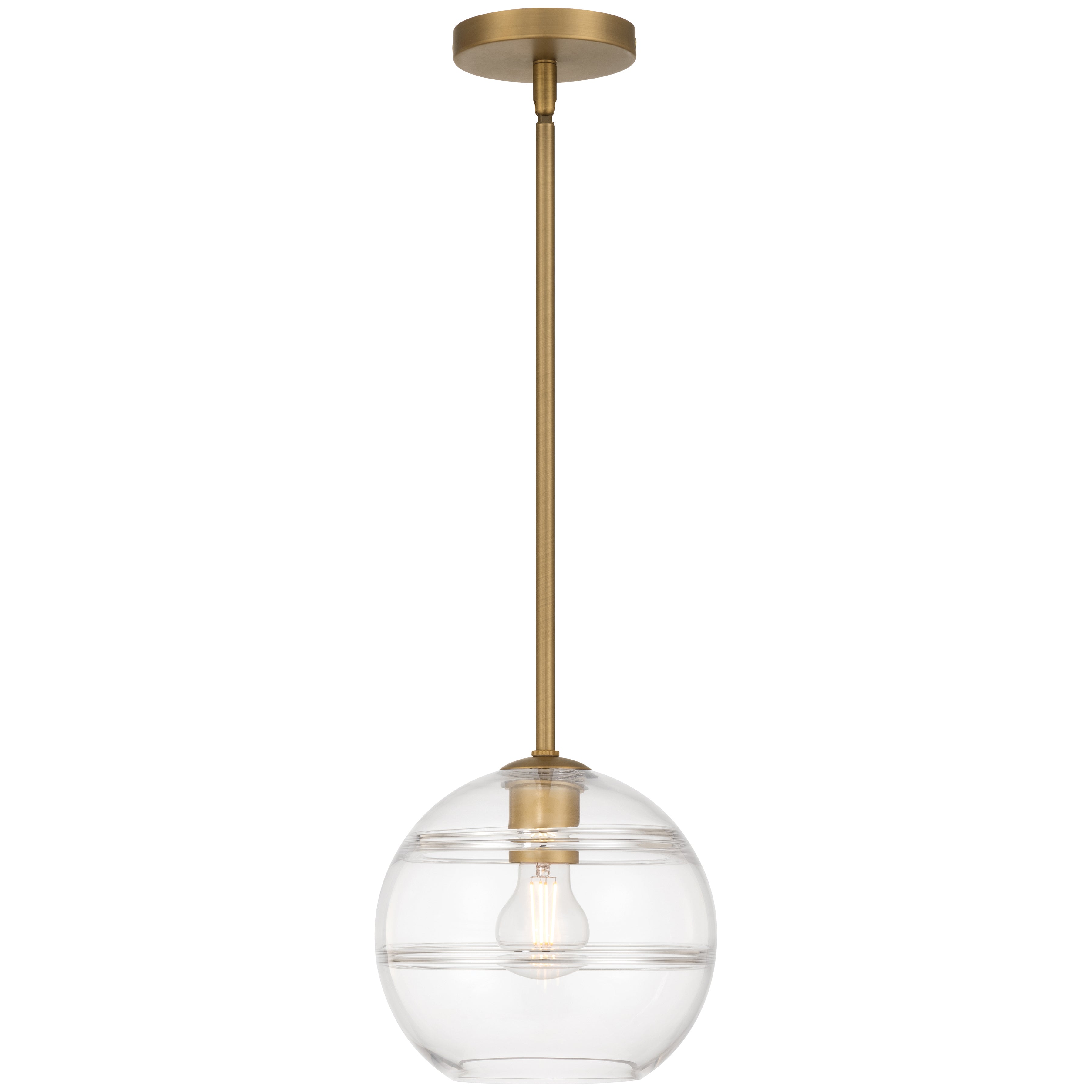 Swirl 1 Light Pendant, Antique Brushed Brass
