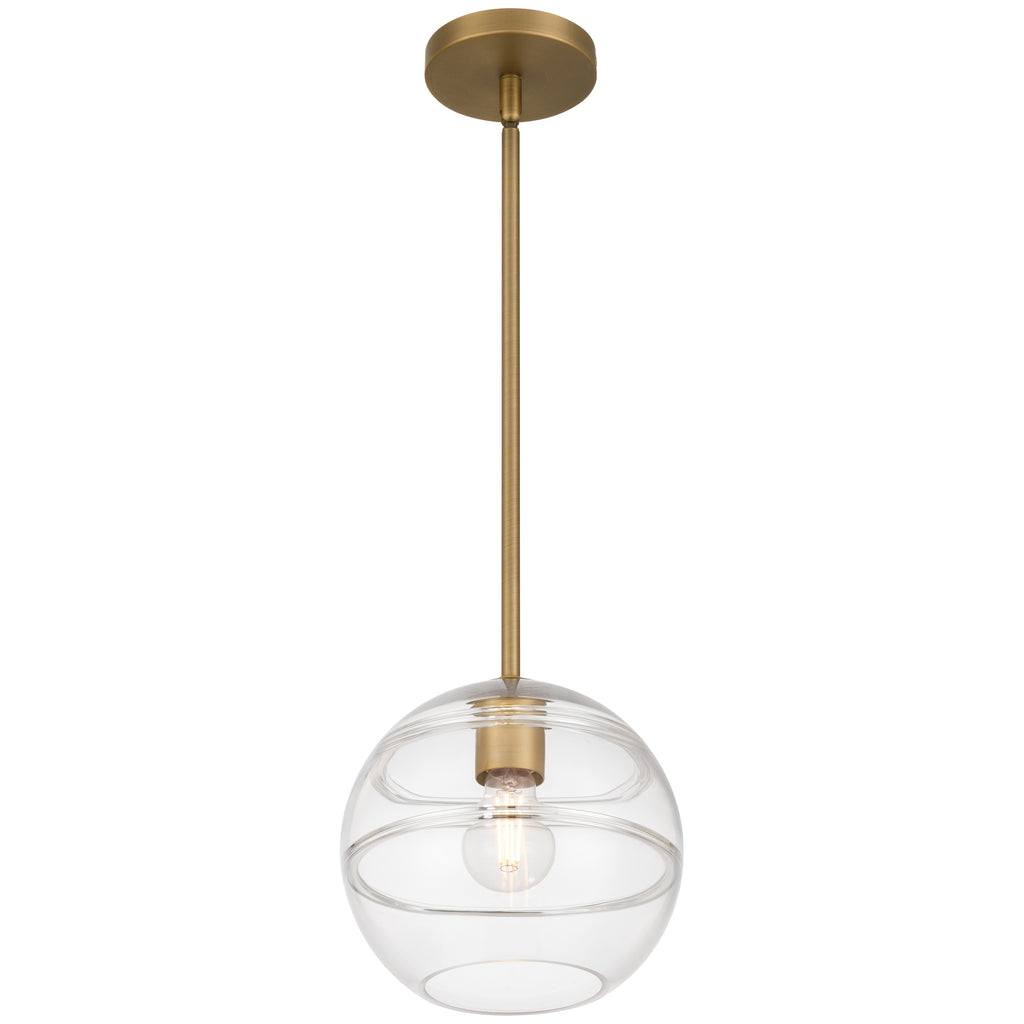 Swirl 1 Light Pendant, Antique Brushed Brass