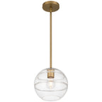 Swirl 1 Light Pendant, Antique Brushed Brass