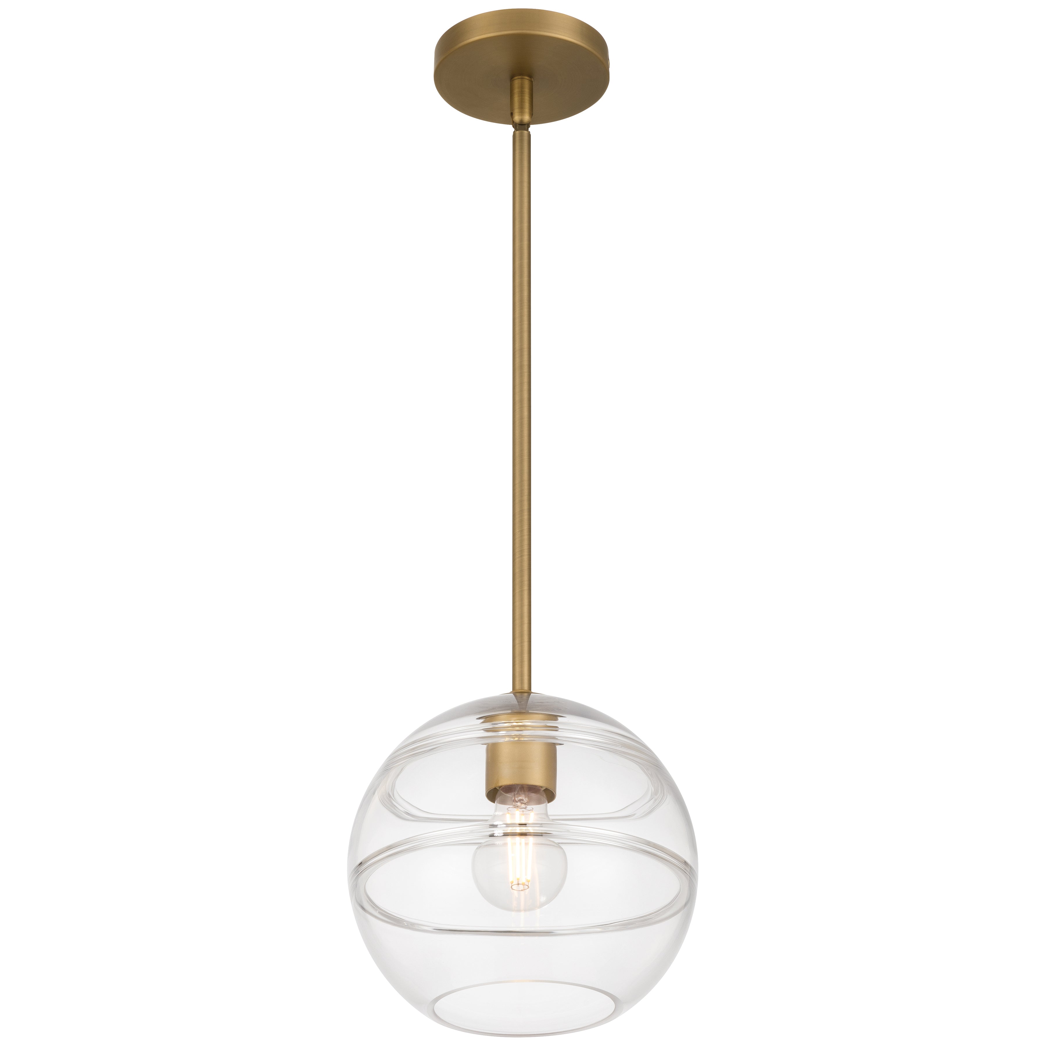 Swirl 1 Light Pendant, Antique Brushed Brass