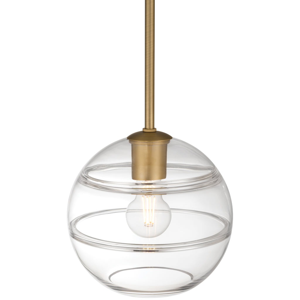 Swirl 1 Light Pendant, Antique Brushed Brass