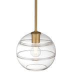 Swirl 1 Light Pendant, Antique Brushed Brass