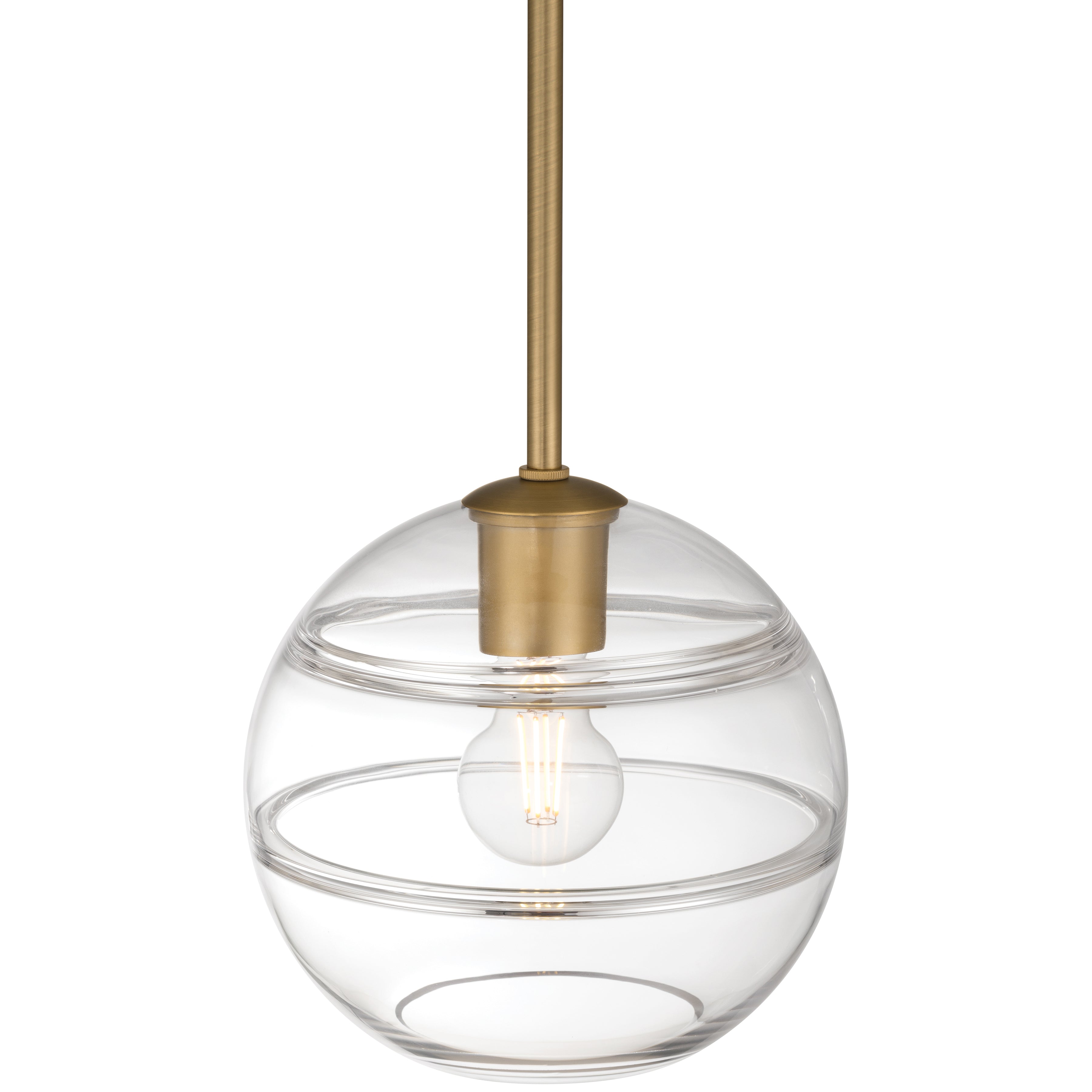 Swirl 1 Light Pendant, Antique Brushed Brass