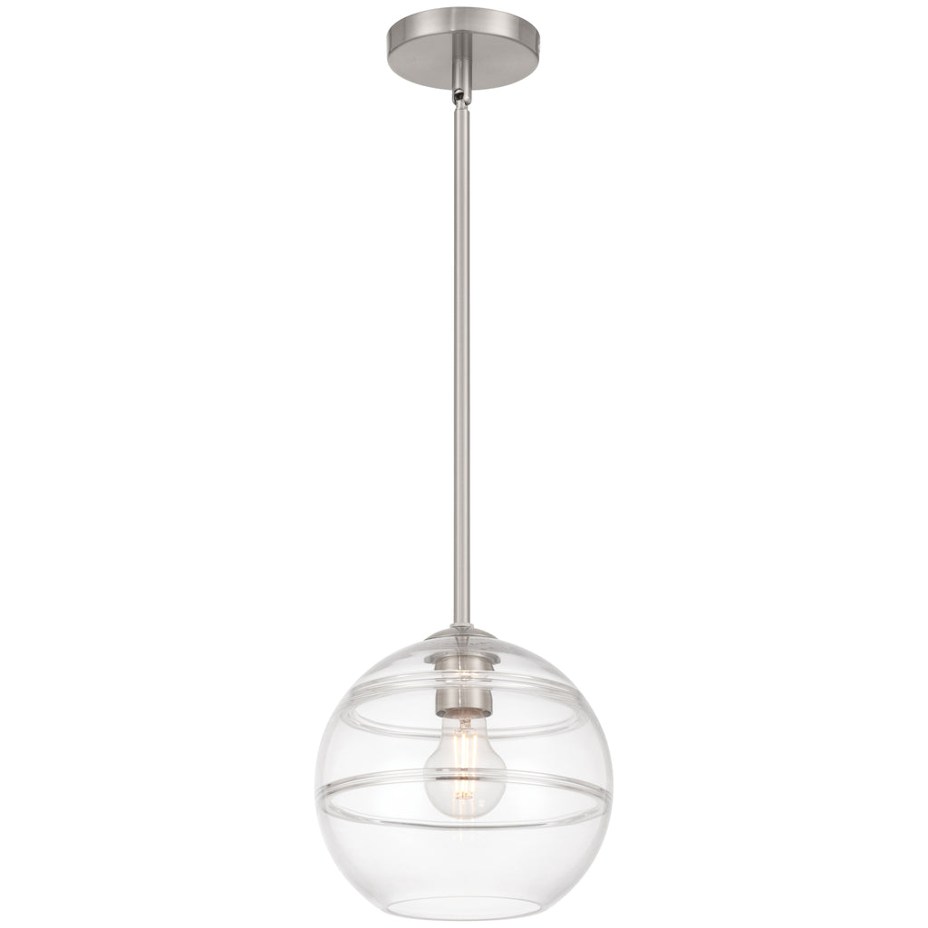 Swirl 1 Light Pendant, Brushed Steel