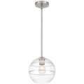 Swirl 1 Light Pendant, Brushed Steel