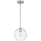 Swirl 1 Light Pendant, Brushed Steel