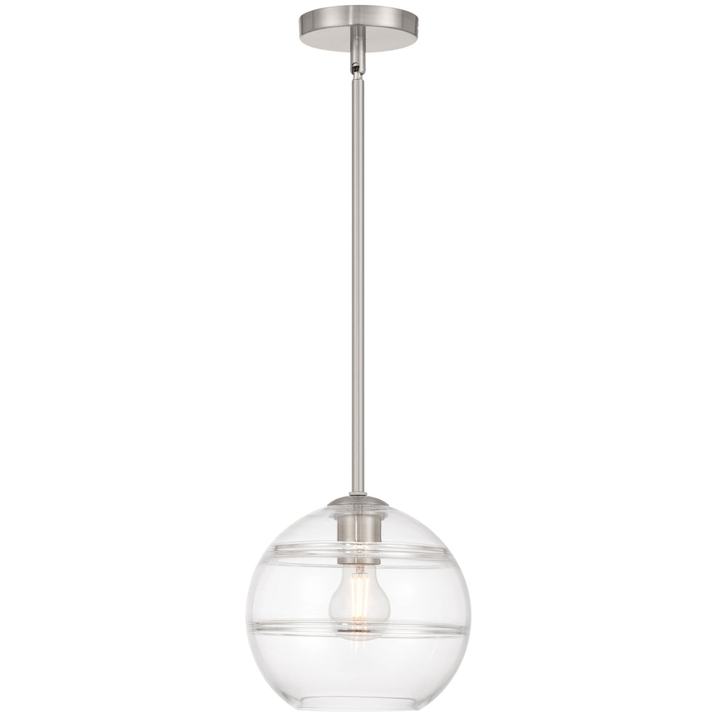 Swirl 1 Light Pendant, Brushed Steel