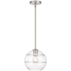 Swirl 1 Light Pendant, Brushed Steel