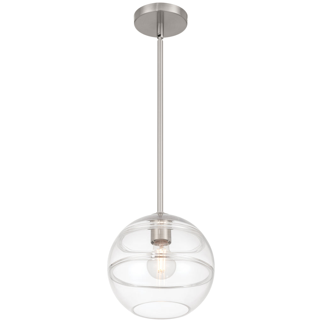 Swirl 1 Light Pendant, Brushed Steel