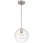 Swirl 1 Light Pendant, Brushed Steel