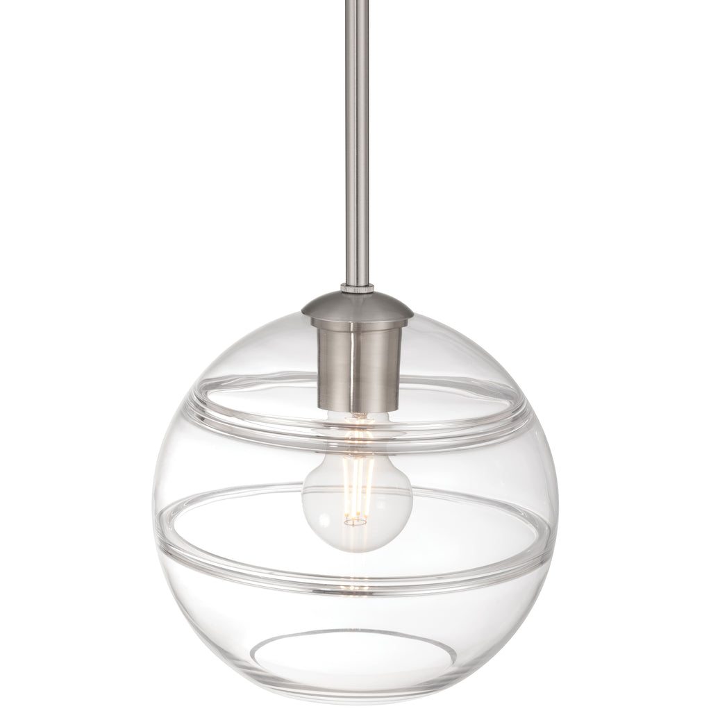 Swirl 1 Light Pendant, Brushed Steel