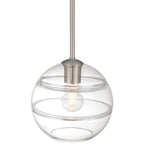 Swirl 1 Light Pendant, Brushed Steel