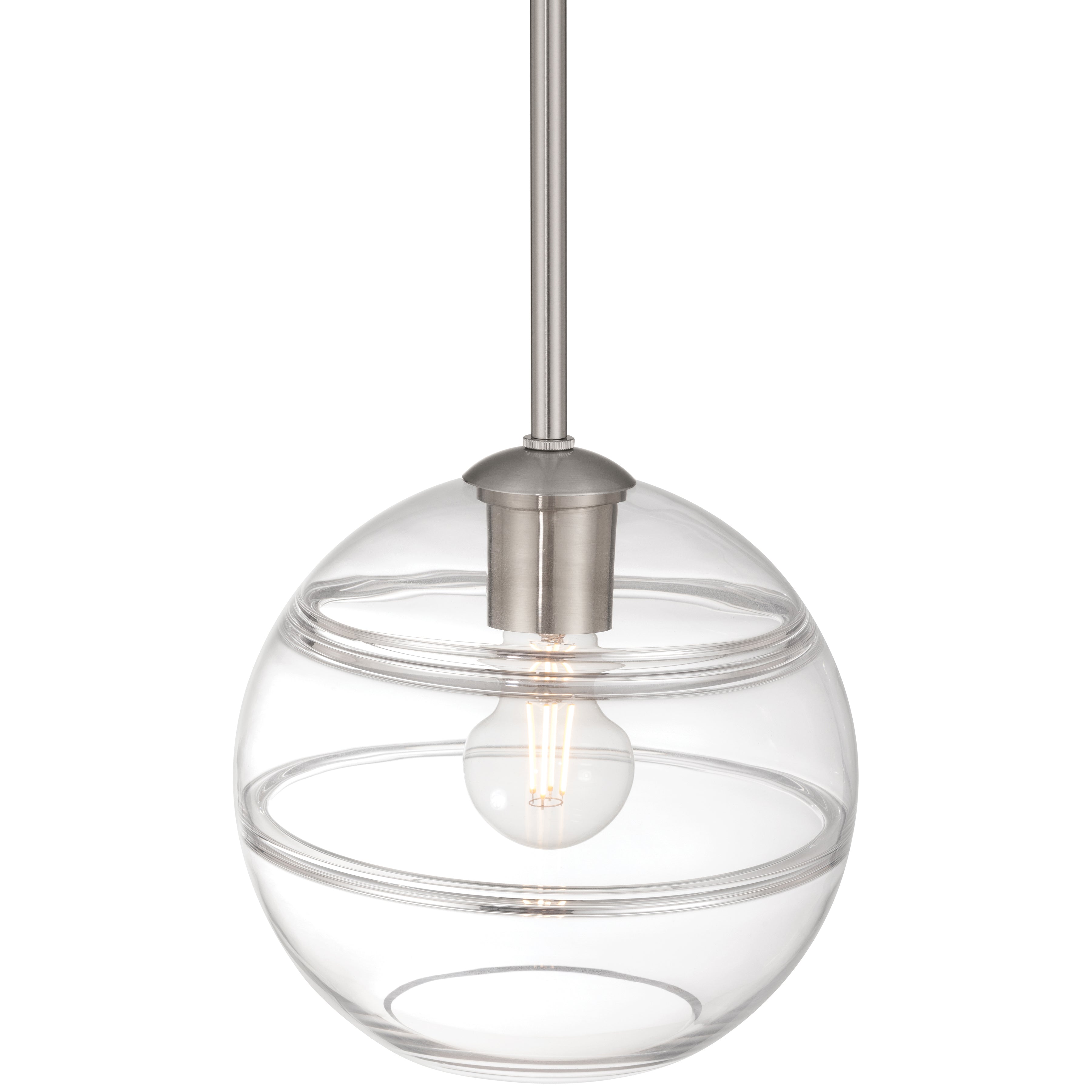Swirl 1 Light Pendant, Brushed Steel