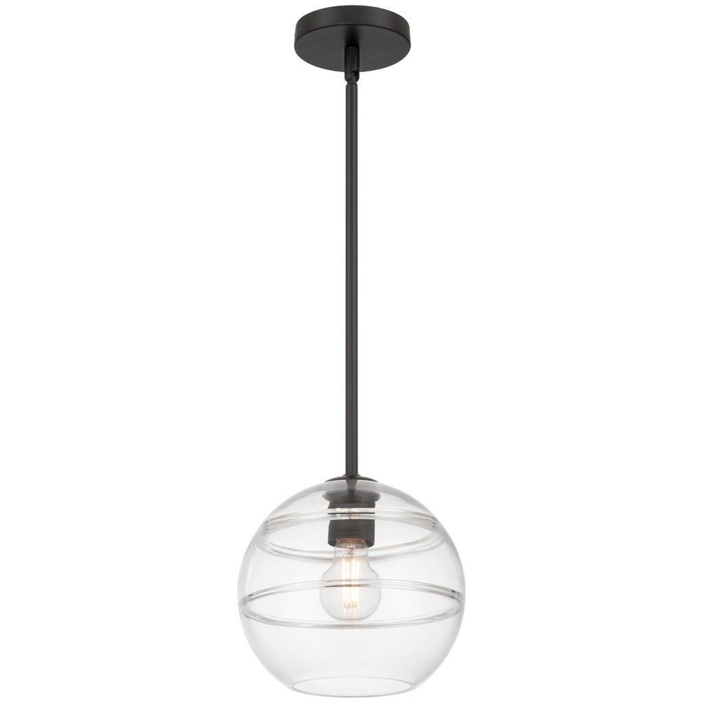 Swirl 1 Light Pendant, Matte Black