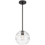 Swirl 1 Light Pendant, Matte Black