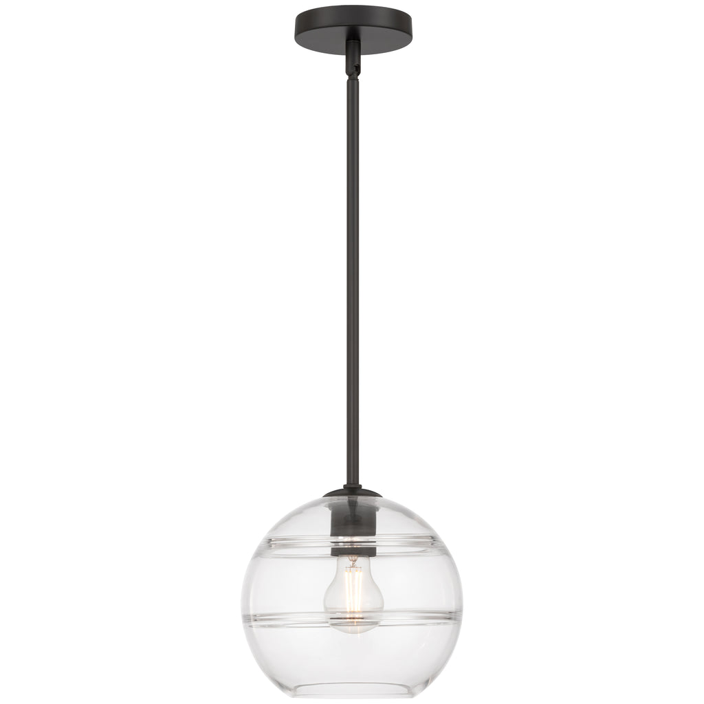 Swirl 1 Light Pendant, Matte Black