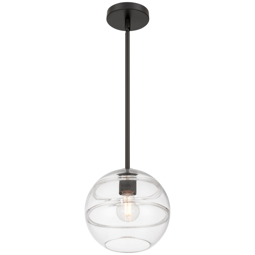 Swirl 1 Light Pendant, Matte Black