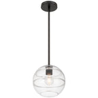 Swirl 1 Light Pendant, Matte Black