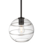 Swirl 1 Light Pendant, Matte Black
