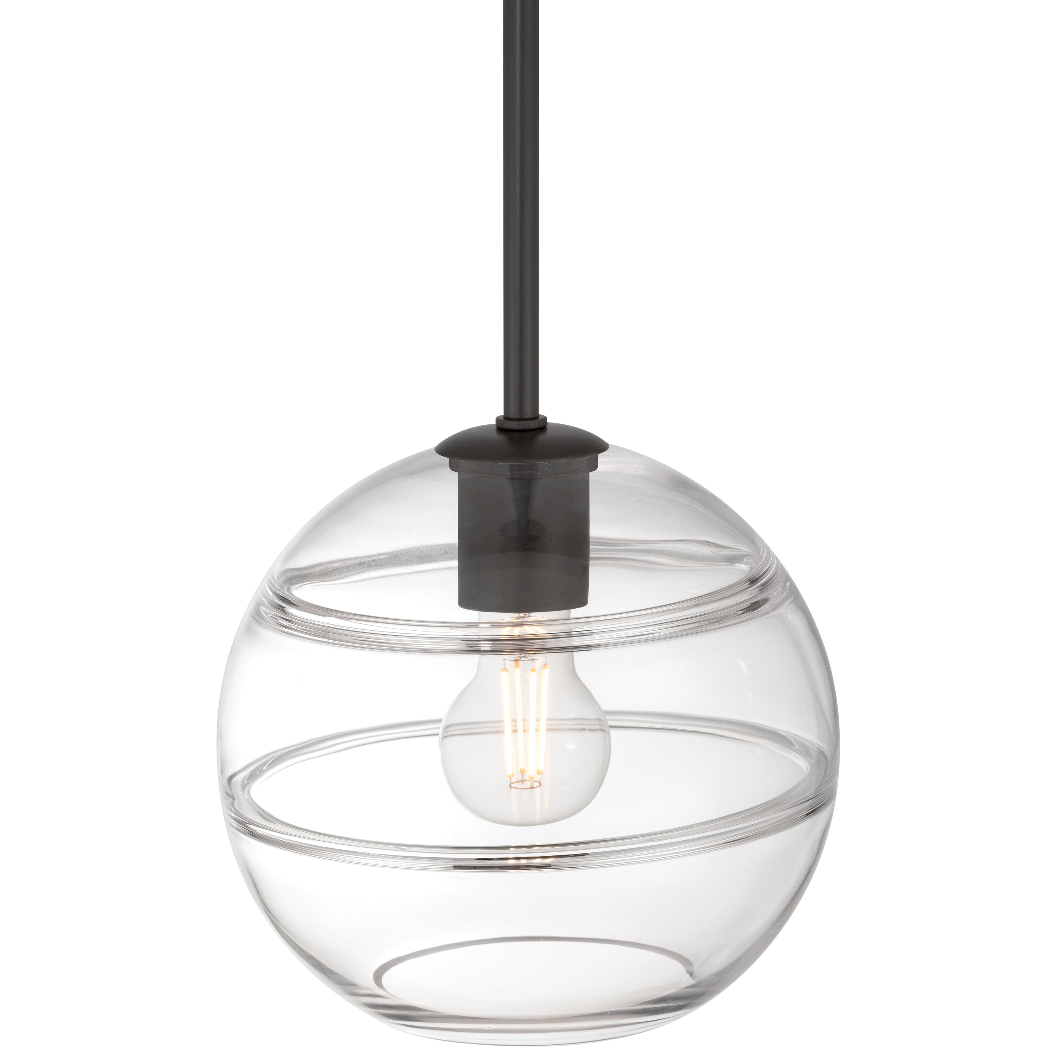 Swirl 1 Light Pendant, Matte Black