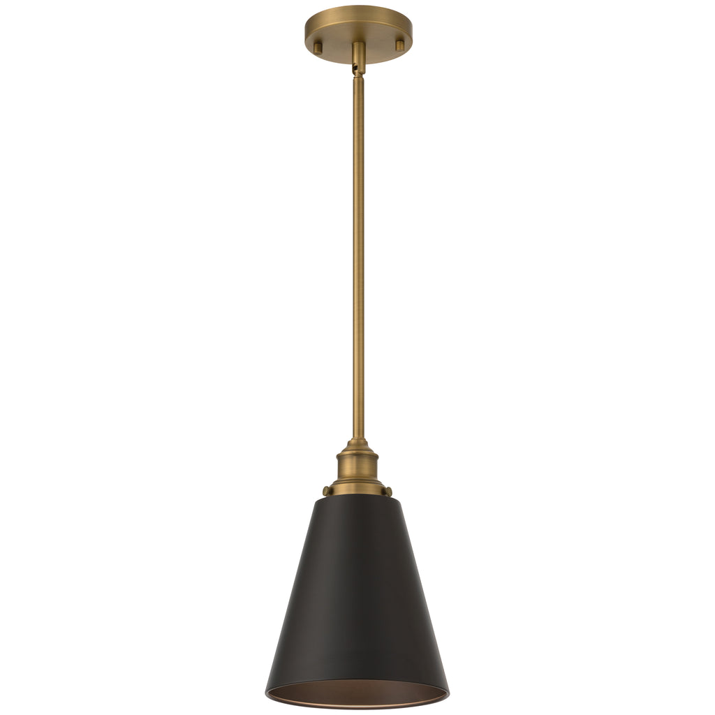 Dahlia 1 Light Pendant, Black Glass