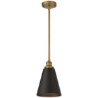 Dahlia 1 Light Pendant, Black Glass