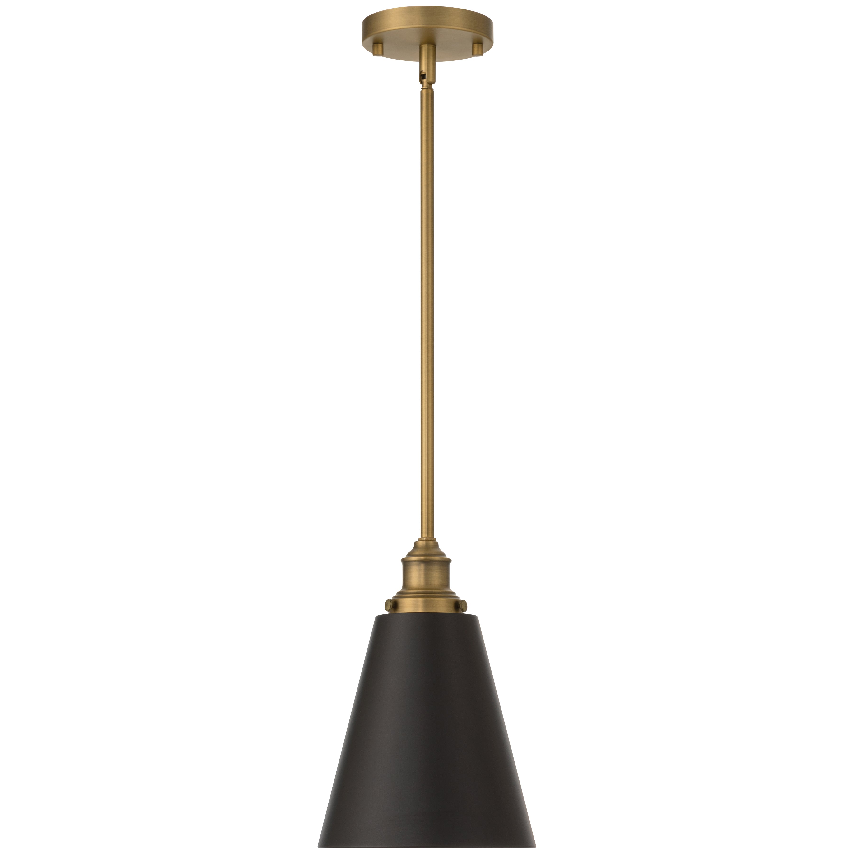 Dahlia 1 Light Pendant, Black Glass