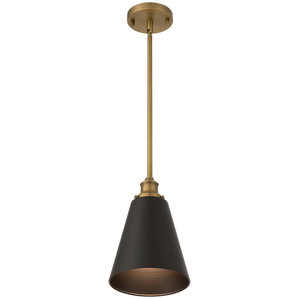 Dahlia 1 Light Pendant, Black Glass