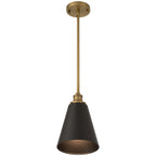 Dahlia 1 Light Pendant, Black Glass