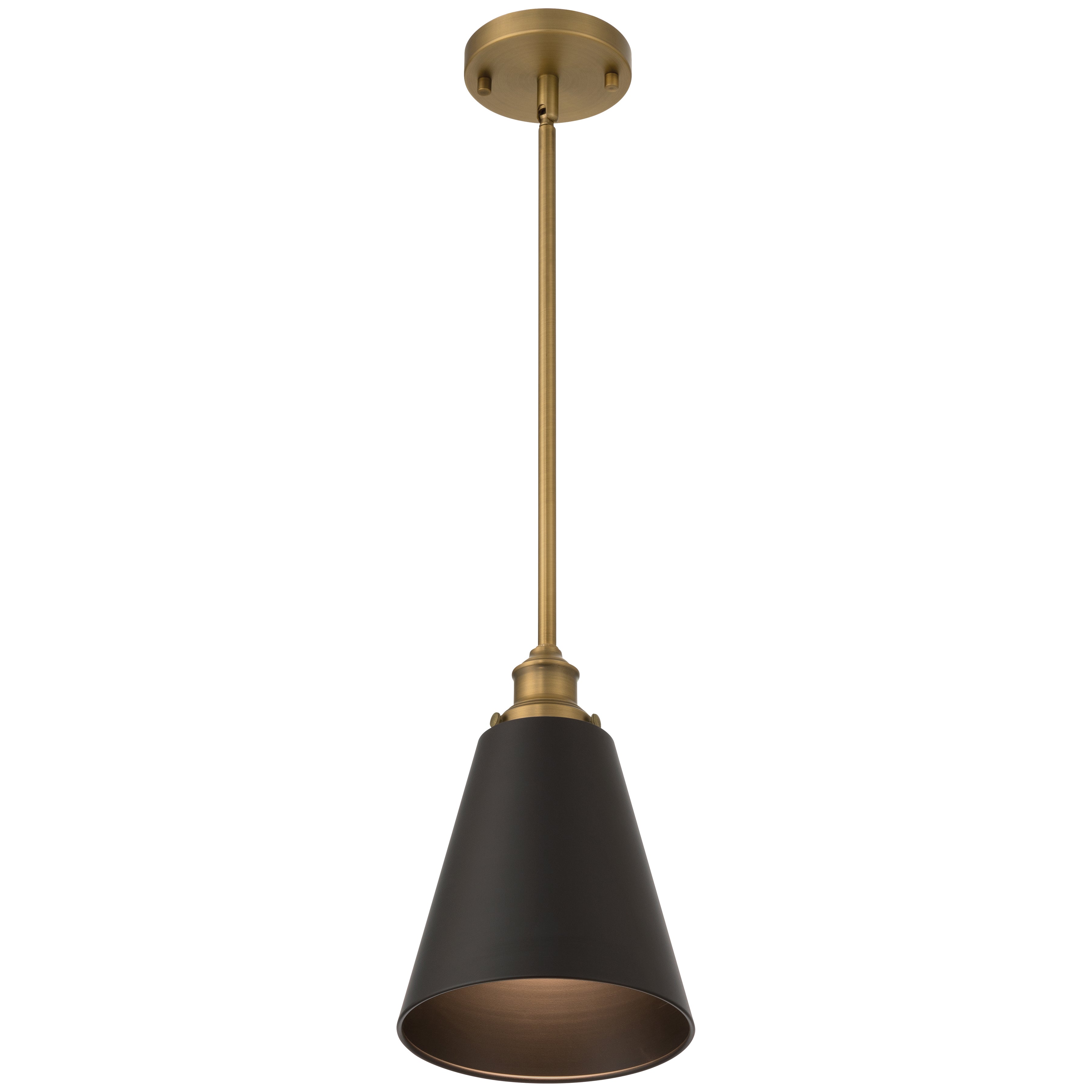 Dahlia 1 Light Pendant, Black Glass