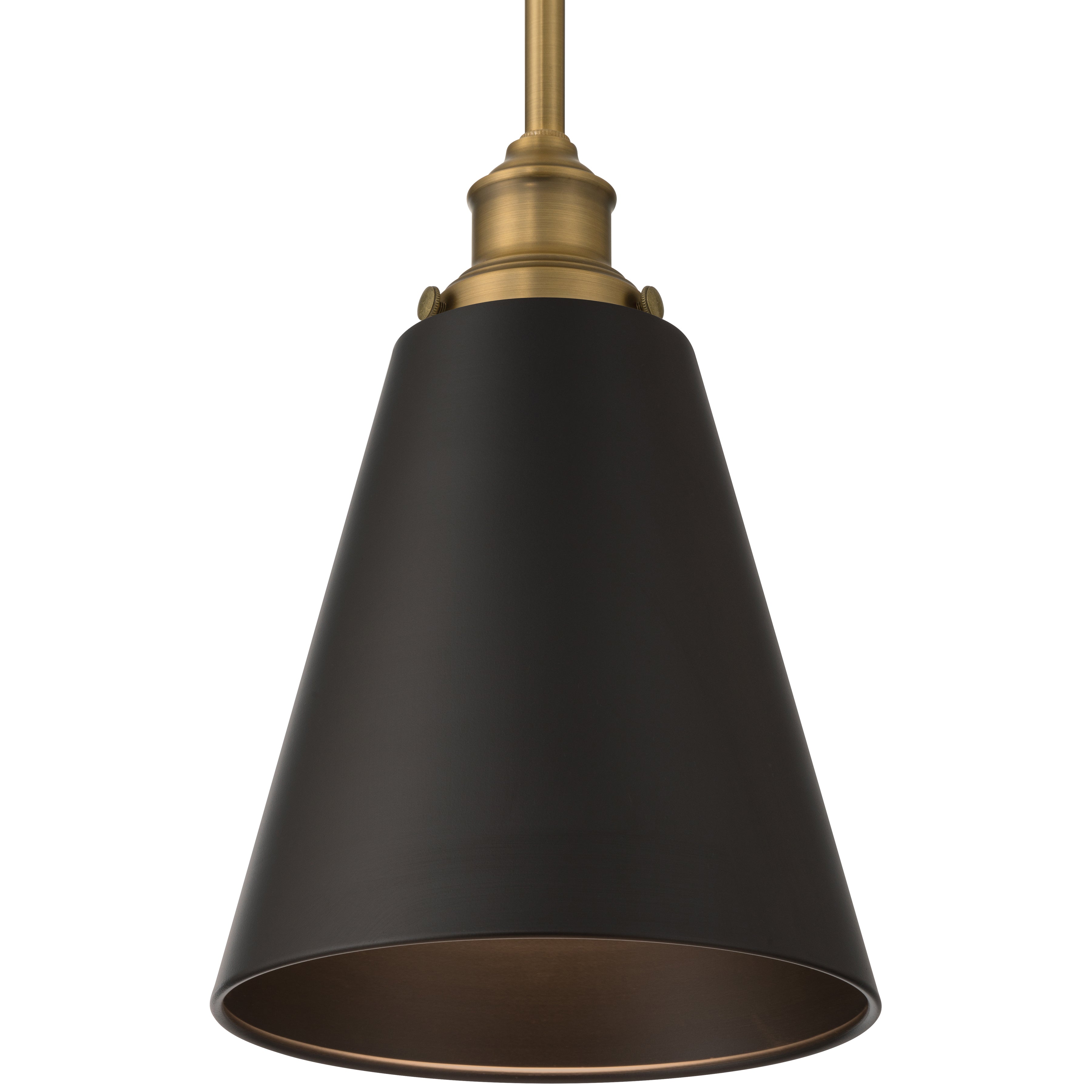 Dahlia 1 Light Pendant, Black Glass