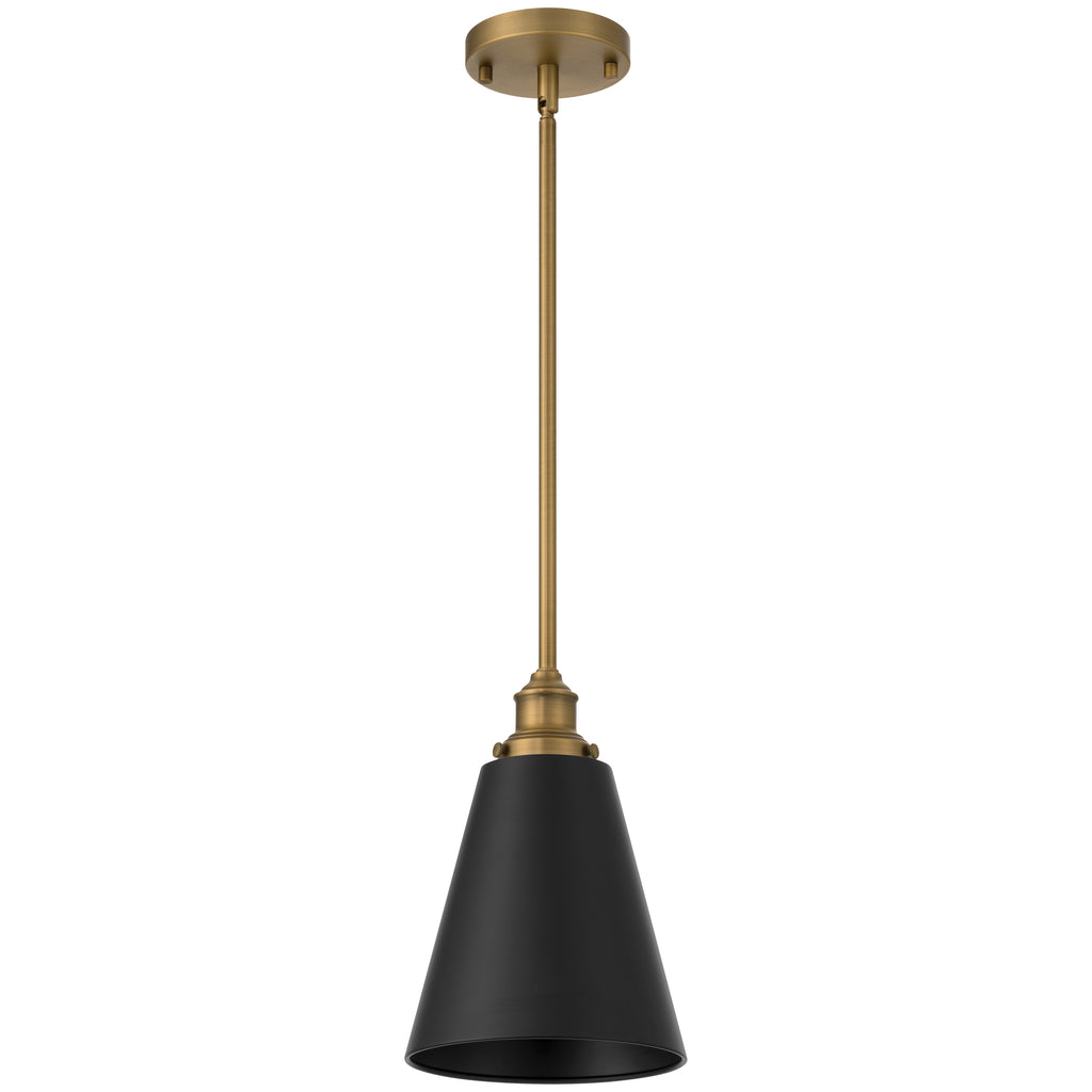 Dahlia 1 Light Pendant, Black Glass