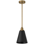 Dahlia 1 Light Pendant, Black Glass