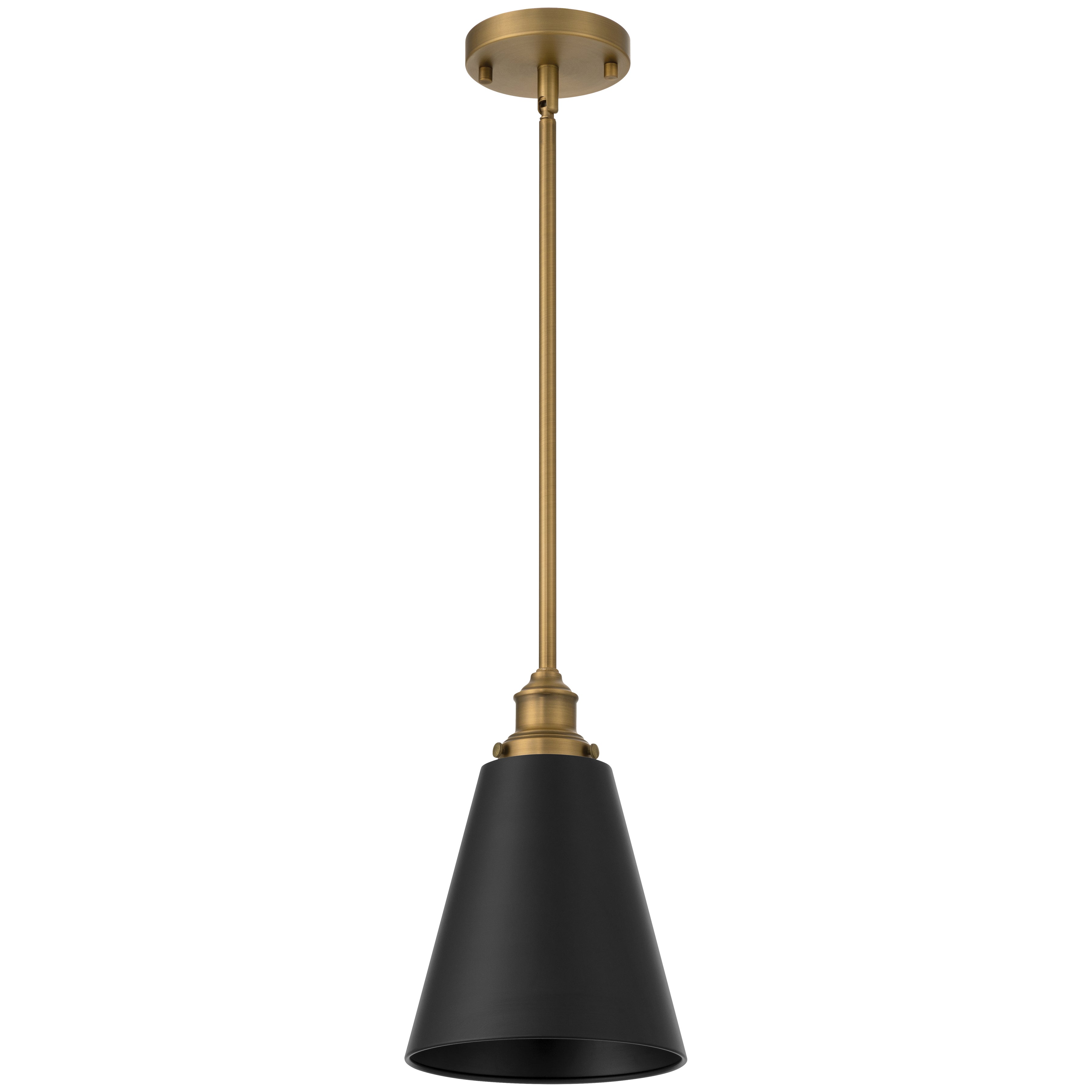 Dahlia 1 Light Pendant, Black Glass