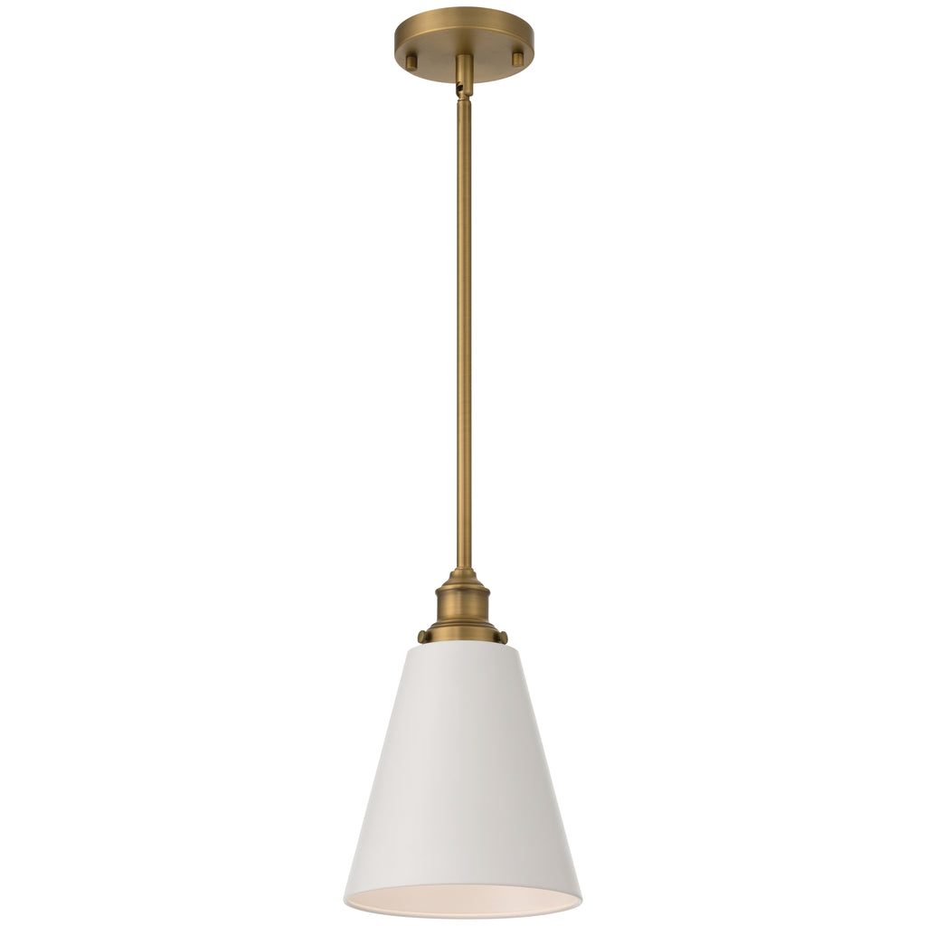 Dahlia 1 Light Pendant, White Glass