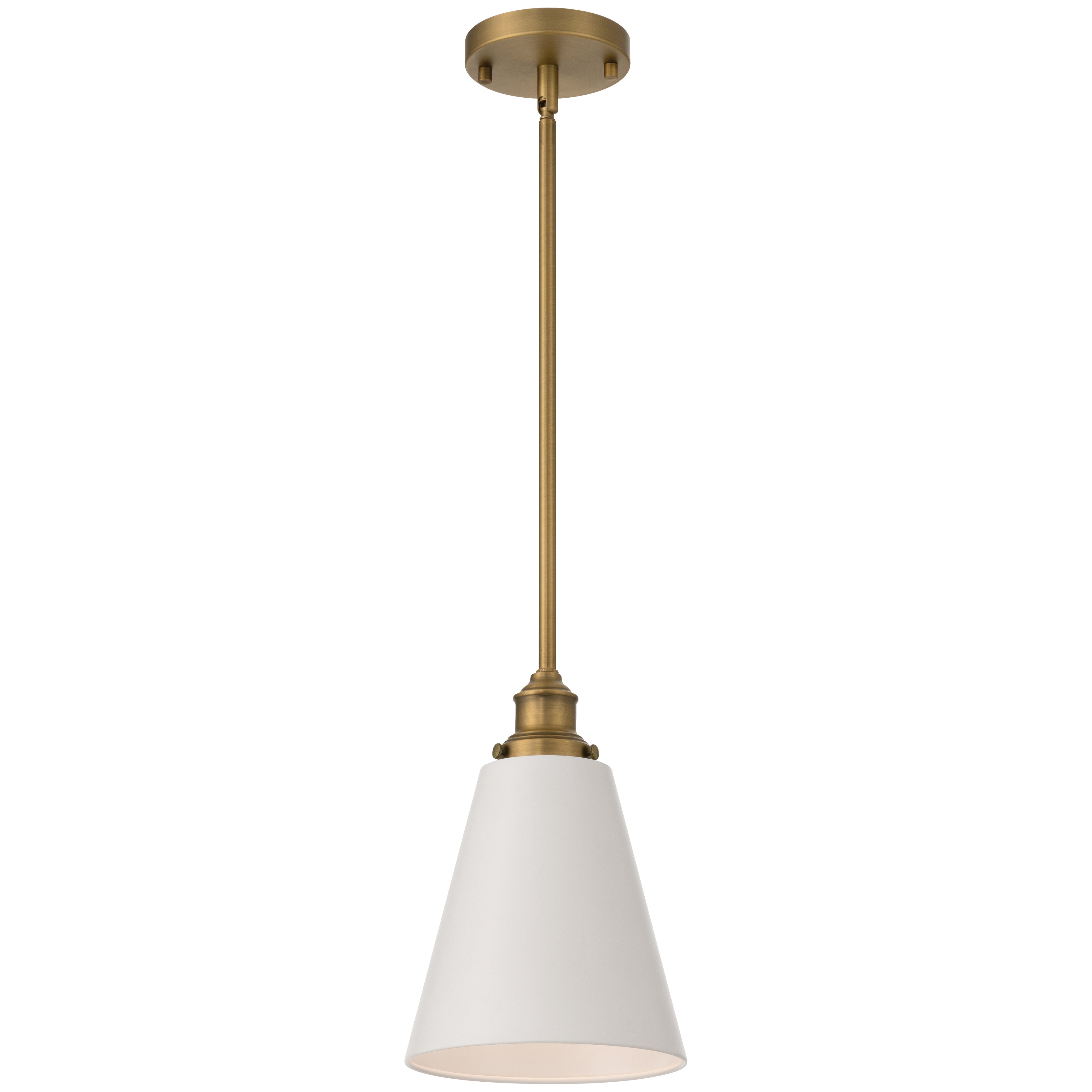 Dahlia 1 Light Pendant, White Glass