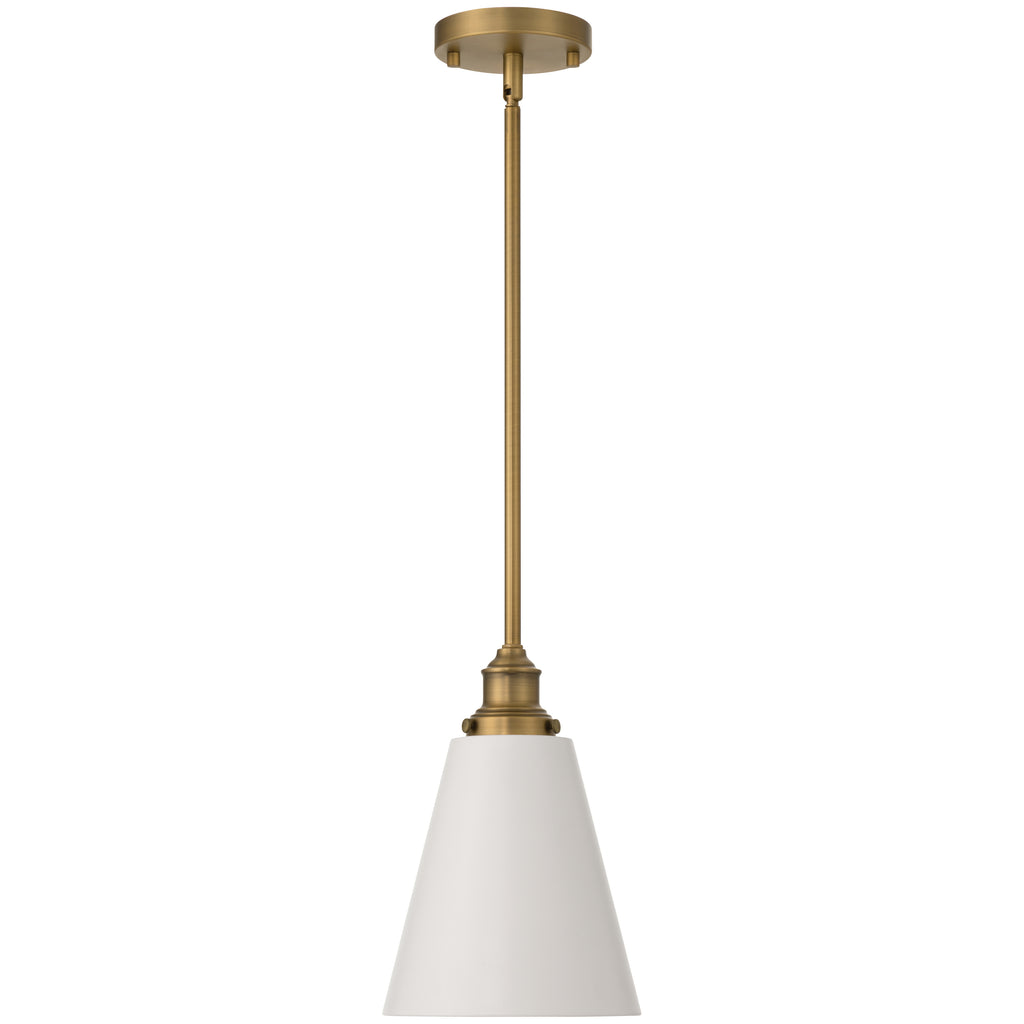 Dahlia 1 Light Pendant, White Glass