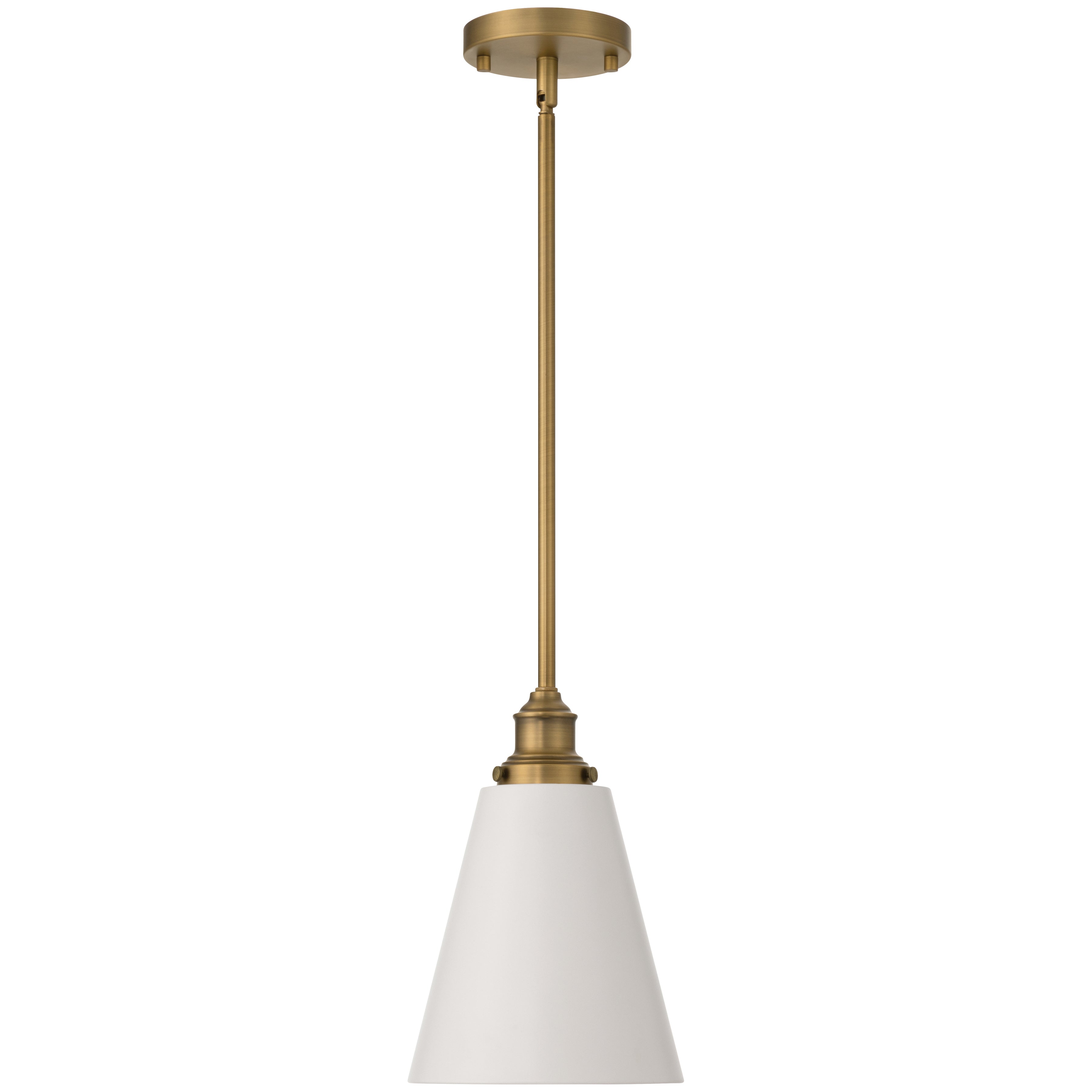 Dahlia 1 Light Pendant, White Glass