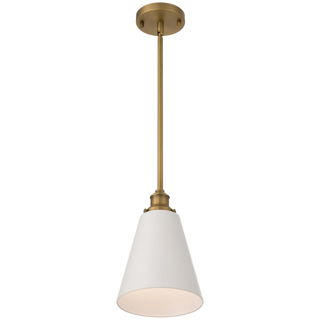 Dahlia 1 Light Pendant, White Glass