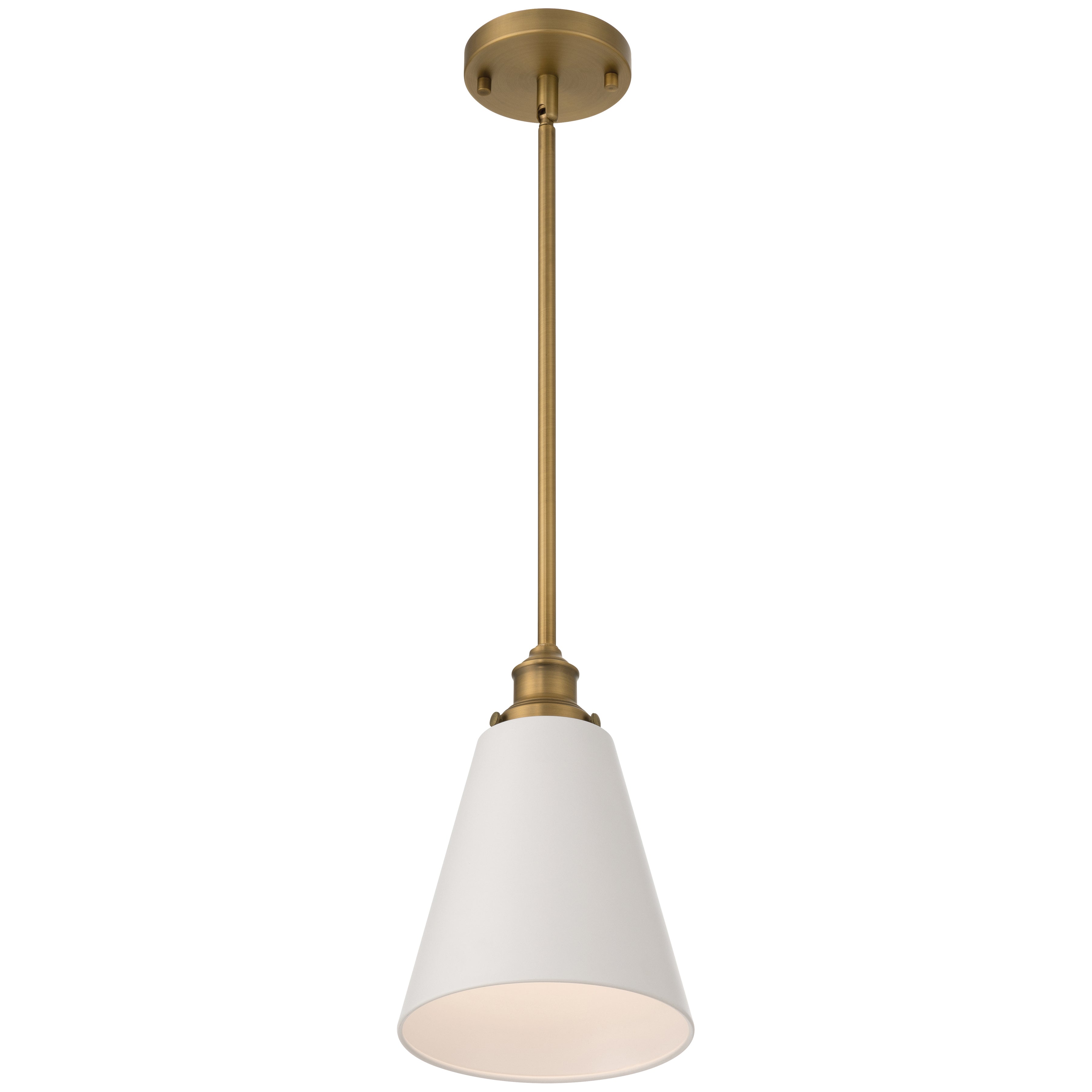 Dahlia 1 Light Pendant, White Glass