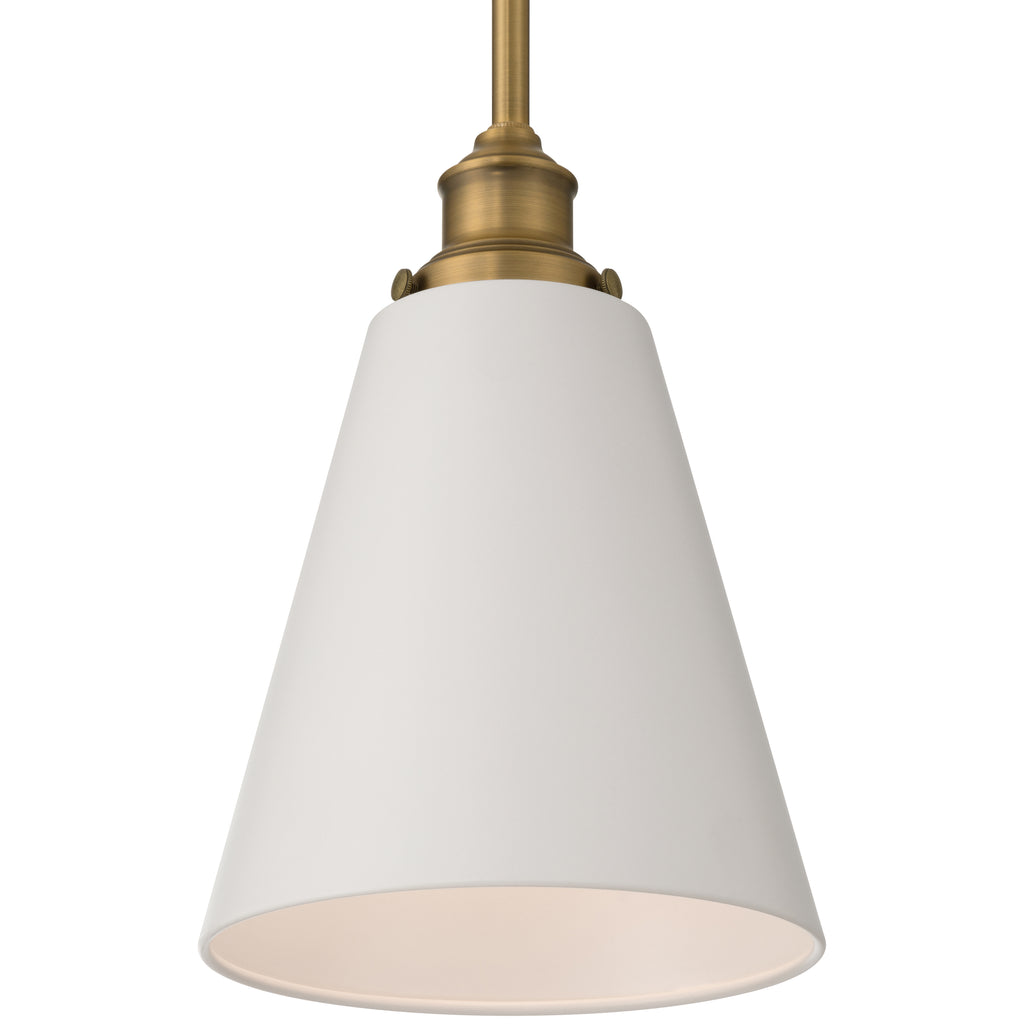 Dahlia 1 Light Pendant, White Glass