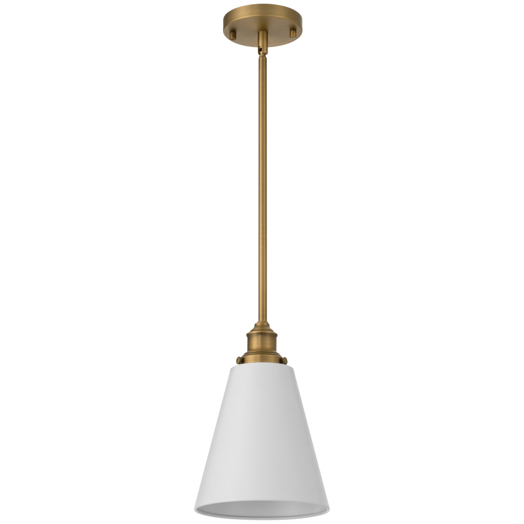 Dahlia 1 Light Pendant, White Glass