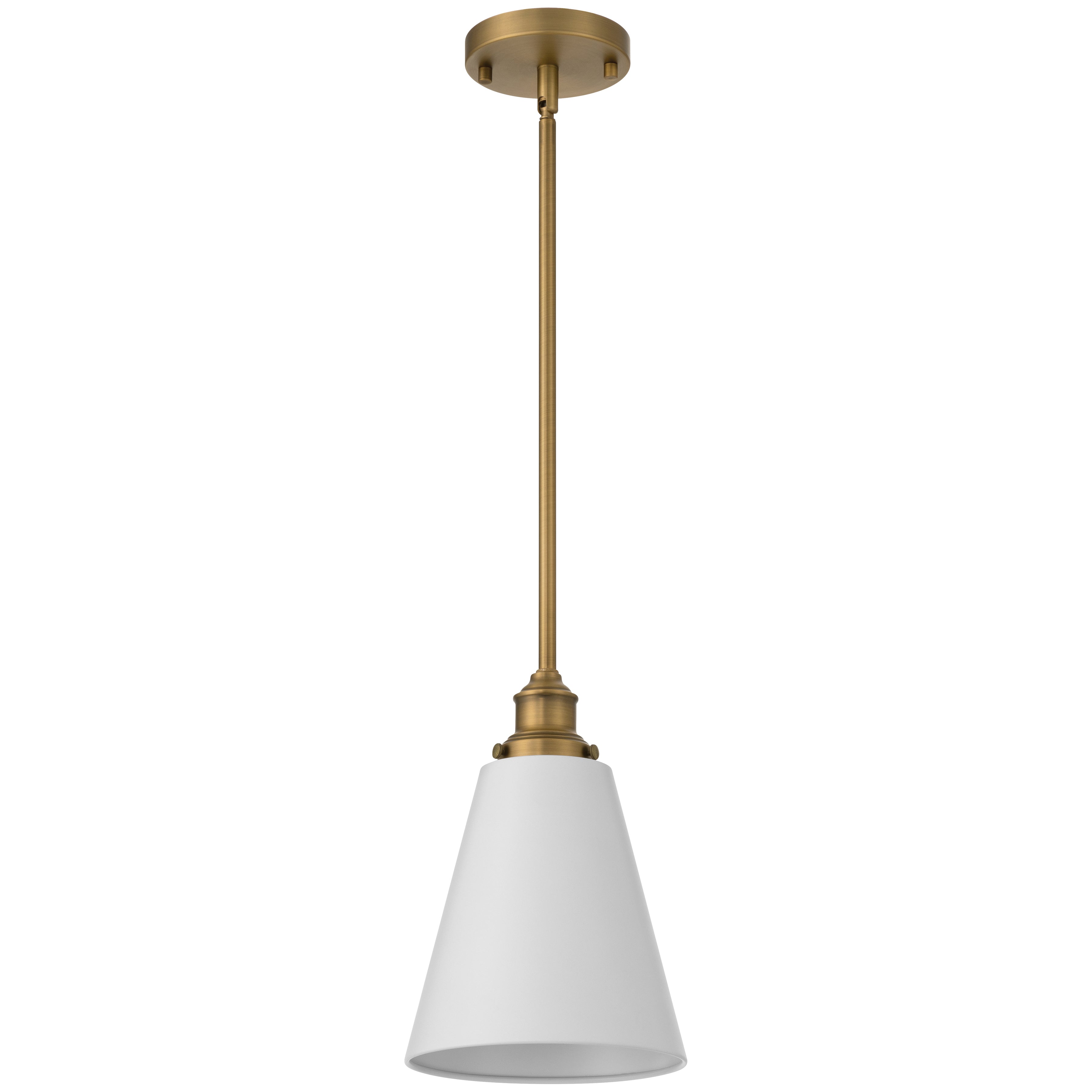 Dahlia 1 Light Pendant, White Glass