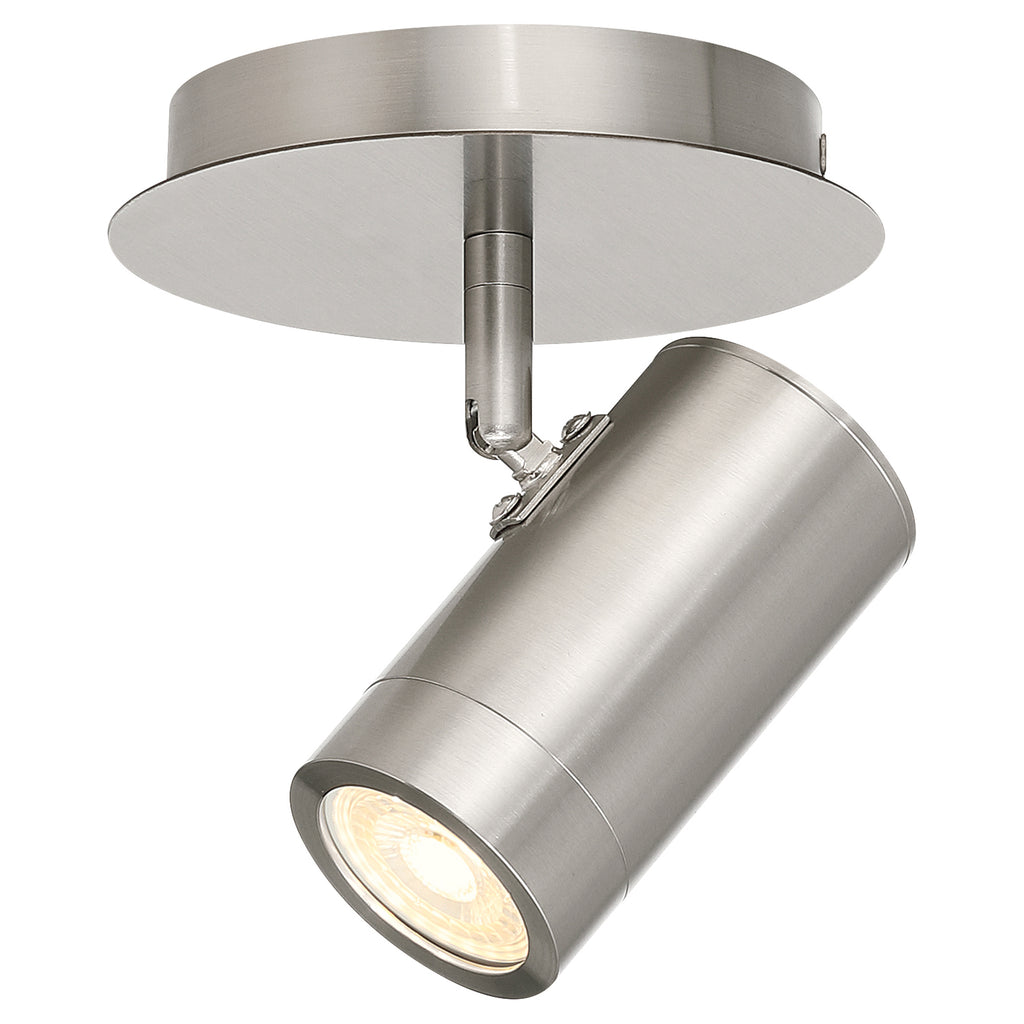 Prado 1 Light Adjustable LED Flush Mount, Brushed Steel