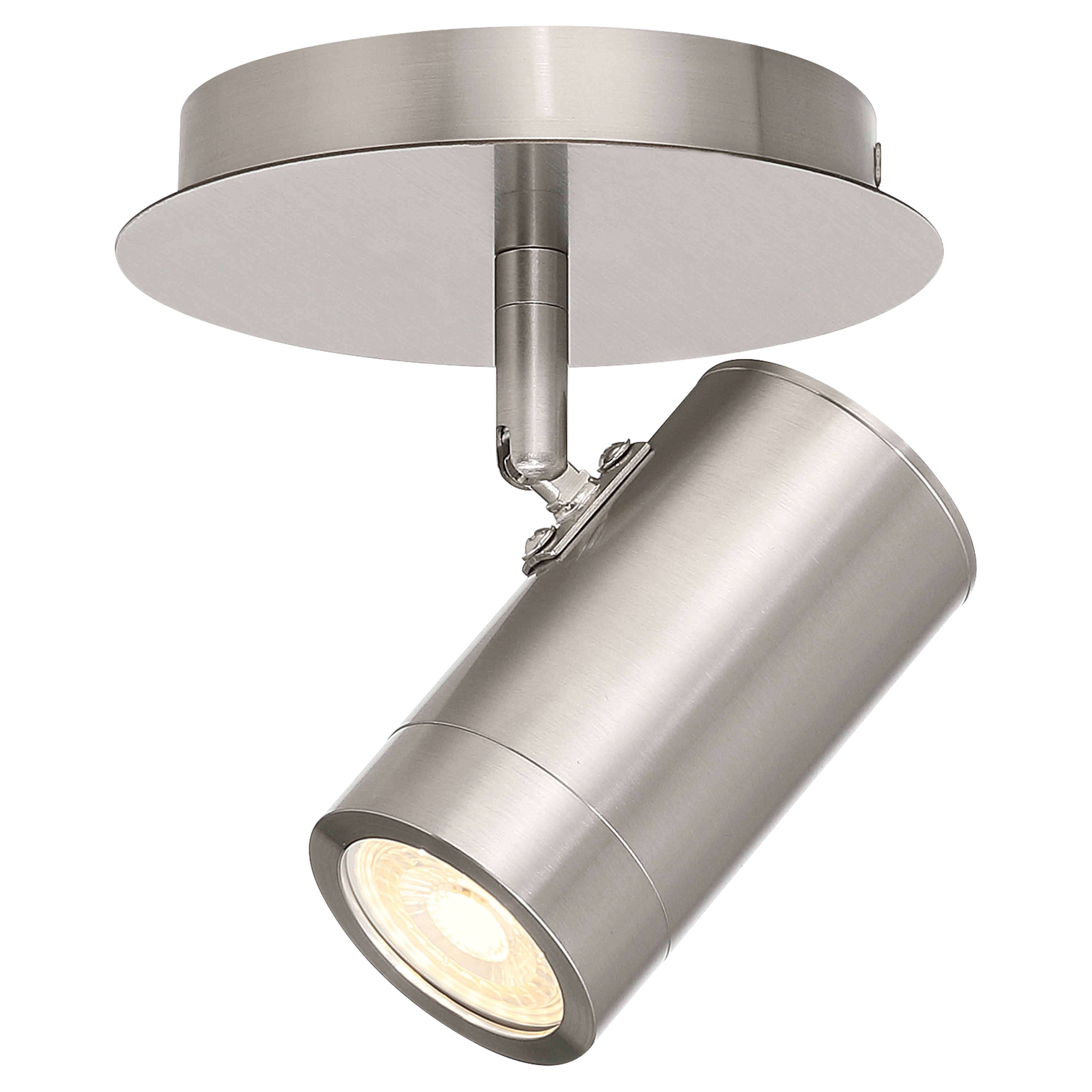 Prado 1 Light Adjustable LED Flush Mount, Brushed Steel